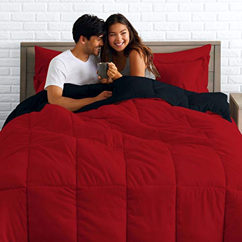 image for Bare Home Reversible Comforter - Full/Queen - Goose Down Alternative -