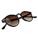 Vintage Inspired Small Round Circle Key Hole Retro P3 Sunglasses with Rivets (Tortoise)
