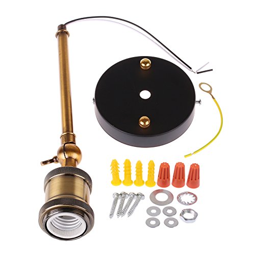 OurLeeme Vintage wandlampen, koperen kop industriële metalen wandlamp verstelbare retro messing lichtkop met E27-fitting… - Afbeelding 6