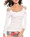 ZANZEA Women's Sparkle Shiny Sequin Straps Long/Short Sleeve T Shirt Sexy V Neck Tunic Tops Cut Out Off Shoulder Slim Blouse