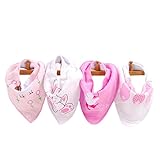 Baby Bibs,Baby Drool Bibs,Baby Bandana Drool Bibs for Drooling and Teething,4-Pack Gift Set