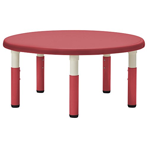 ECR4KidsÂ 40" Round Resin Activity Table with Five 14" Resin Chairs - Indoor/Outdoor Kids Seating Set for Classrooms, Daycares, Playgrounds, Red (Pack of 6)