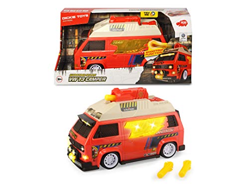 Dickie Toys VW T3 Camper Shooting Stars, Spielzeugauto im Retro-Look mit Pfeil-Launcher, Abschussrampe mit 3 Pfeilen… – Bild 3