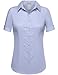 FPT Womens Short Sleeve Collar Button Down Shirt