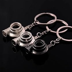 GKmow Pack-1 Car Polished Turbo Keychain, Ring