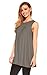 Womens Sleeveless A-Line Tank Top Tunic, Solid Basic Long Flowy Top (Charcoal-XL)
