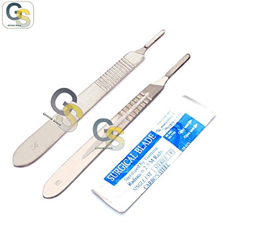 G.S SCALPEL KNIFE HANDLES #3#4 WITH 20 STERILE BLADES #15#23