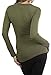 ToBeInStyle Women's Long Sleeve V-Neck T-Shirt (Medium, Olive)