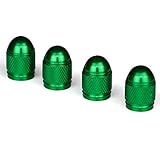 Dreamer Car Cool Short Bullet Style Anodized Surface Valve Stem Caps Car Wheel Valve Caps(green,4 pcs)