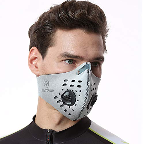 Dustproof Masks Activated Carbon Dust Mask with Extra Filter Cotton Sheet for Exhaust Gas Anti Pollen Allergy Running Cycling Outdoor Activities