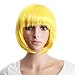 Women's Cosply Bob Short Wig with Blunt Bangs Costume Ball Rave Party Yellow