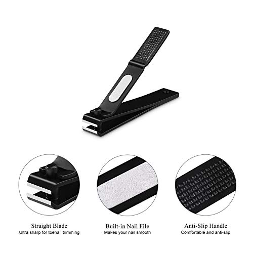 Nail Clippers Set, 4pcs Fingernail Clipper & Toenail Clipper & Slant Edge Nail Cutter with Nail File by HAWATOUR