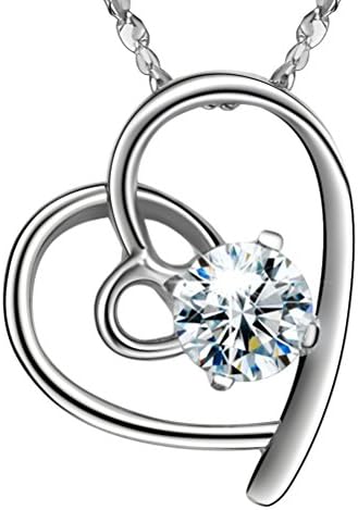 Necklace,I LOVE YOU Luxury Silver Necklace,18k White Gold Plated 925 Sterling Silver Women Sterling Silver Pendant Necklace For Mother's Day Gift,Girl Friend Gift