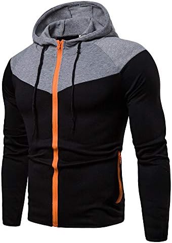Men's Hoodie, Moonuy Men Boys Long Sleeve Patchwork Hooded Sweatshirt Jacket Autumn Winter Coat Fahsion Casual Daily Handsome Slim Outwear Overcoat Warm Sweater Hoody