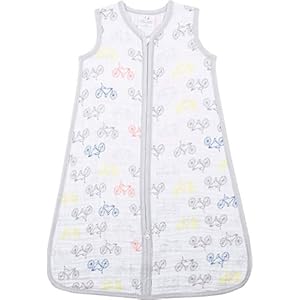 Aden and Anais 1 Tog Leader of The Pack Cycles Classic Muslin Sleeping Bag, Multicolour, Large