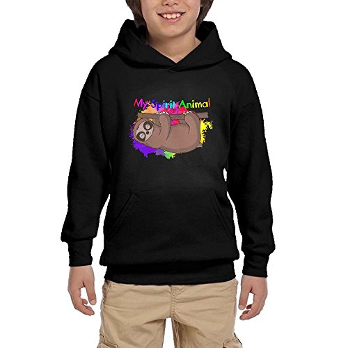 My Spirit Animal- Sloth Unisex Youth 100% Cotton Hoodie Pullover Hooded Sweatshirt Christmas Gift S