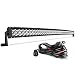 LED Light Bar 52 Inch Curved AUTO Work Light 4D 500W with 8ft Wiring Harness, 50000LM Offroad Driving Fog Lamp Marine Boating Light IP68 WATERPROOF Spot & Flood Combo Beam Light Bar, 2 Year Warranty