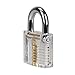 Ridgeyard Lovely Clear Padlock Professional Lock Cutaway Padlock with 2 Keys Crystal Gate Locks Practice Training Lock for Beginners Locksmith Christmas Gift