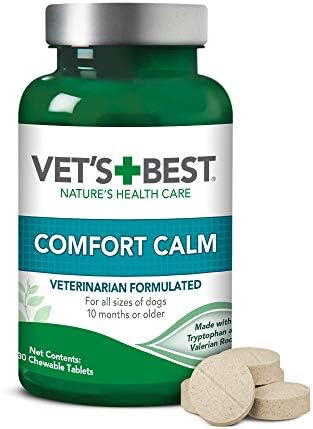 Vet’s Best Comfort Calm Calming Dog Supplements | Dog Calming Aid | Promotes Relaxation and Balanced Behavior | 30 Chewable Tablets