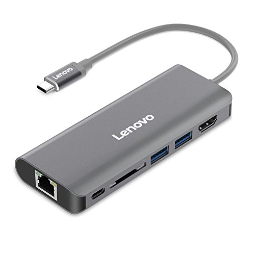 Lenovo USB C Hub, 6 in 1 USB C Adapter with 4K HDMI, USB C Power Delivery, 2 USB 3.0
