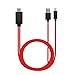 Chemduomi Mobile to Tv Cable Micro USB to HDMI Cable MHL to HDMI 1080P HDTV Adapter 6 Feet Cable Cord for Samsung Galaxy S3/S4/S5/Note 2/Note 3 11 pin Devices(red)