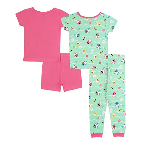 Baby Shark Girls' Piece Cotton Sleepwear Pajama Set, Fun in The