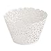ELENKER 120pcs Cupcake Wrapper Lace Laser Cut Filigree Cupcake Wraps Liner Baking Cup