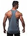 Dri Fit Microfiber Bodybuilding Stringer Tank Top Y-Back Racerback, Large, Charcoal Grey