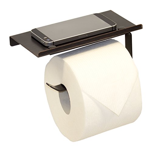 Neater Nest Reversible Toilet Paper Holder with Phone Shelf, Modern