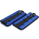 Yes4All Set of 2 Ankle Weights / Wrist Weights with Adjustable Strap - Perfect for Walking, Fitness, Cardio Exercise (5 lbs, Dark Blue)