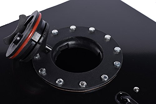 8-Gallon Universal Fuel Cell Gas Tank Aluminum Polished Racing Street Drift Strip Fuel Cell Tank with Level Sender Black
