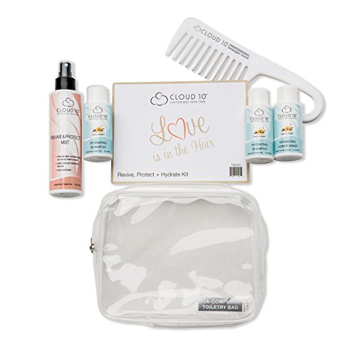 Cloud 10 Revive, Protect + Hydrate (Travel Kit) - Cruelty Free, Wide Tooth Detangler Comb & TSA Compliant Carrying Case