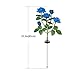 XLUX New Material Outdoor Realistic Solar Powered Rose Lights Flower Stake, for Garden Patio Yard Pathway Decoration, Blue