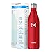 HOMPO Metal Water Bottle Stainless Steel - 26oz/ 750ml Vacuum Insulated Double Walled Thermos, Bpa Free Reusable Drinks Bottle Hot & Cold with Leak Proof lid for Kids, Hiking, Gym(Red)