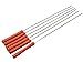 Fasmov Barbecue Skewers Set/ Stainless Steel Wide BBQ Kabob Sticks/ Grilling Skewers,Wooden Handle to Protect Your Hands,Set of 12