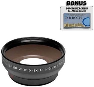 0.5x Digital Wide Angle Macro Professional Series Lens + DB ROTH Micro Fiber ClothFor The JVC Everio GZ-MG680, MG670, MG630, MG465, MG435, MG365, MG360, MG335, MG330, MG230 High Definition Camcorders