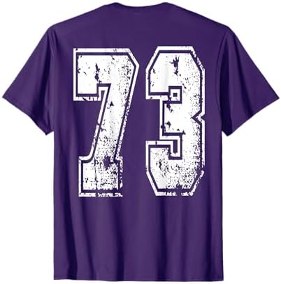 Amazon.com: Number 73 Print On Back Of Shirt Number 73 Numbered T