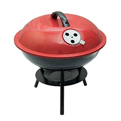 Traders5253 Portable Charcoal Grill, 14-Inch, Red