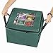 ProPik Christmas Ornament Storage Box, Organizer Holds Up to 48 Xmas Balls with 3 Separate Removable Trays, Container has Dividers to Organize Holiday Tree Ornaments (Green)