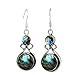 Natural Labradorite Silver Plated Dangle Earrings for Women - Round Gemstones Dangle & Drop Earrings Handmade Jewelry - Gift for Wedding Anniversary Christmas