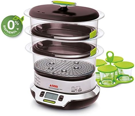 SEB CUISEUR VAPEUR VITACUISINE COMPACT 0% BPA Vitamine preservée Cuisson légumes, le poisson, la viande, riz, pates, fruits, desserts VS404300