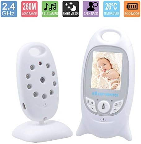 KARCLIN 8609019 Baby Security Monitors Wireless Baby Video Monitor Night Vision, Temperature Showing with Music and 2 Way Talk Talkback System