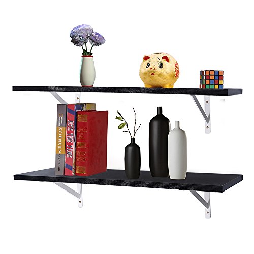 2 sets floating shelves, 25.59   wall mounted wood stor…