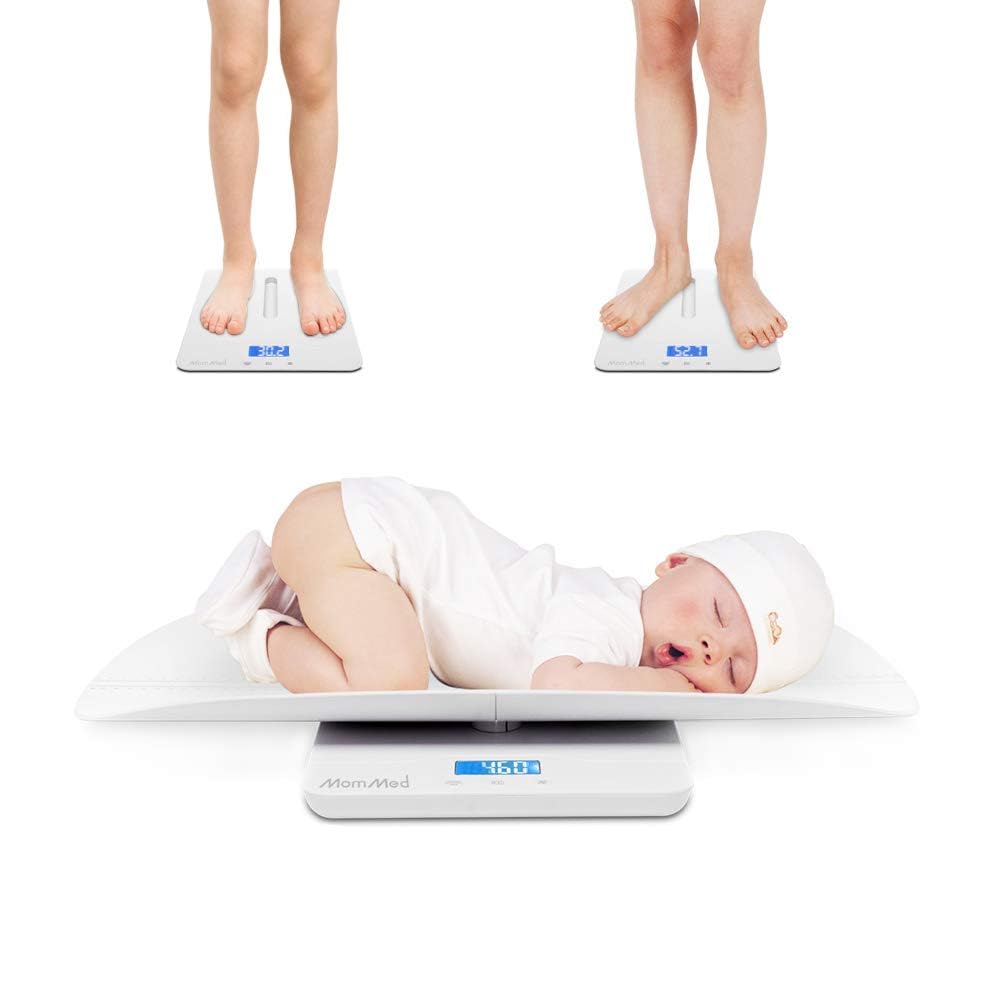 Photo 1 of MomMed Baby Scale, Multi-Function Toddler Scale, Baby Scale Digital, Pet Scale, Infant Scale with Hold Function, Blue Backlight, Weight and Height Track