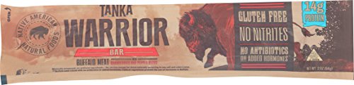 Bison Pemmican Warrior Meat Bars with Buffalo & Cranberries by Tanka, Gluten Free, Beef Jerky Alternative, Slow Smoked Original, 2 Oz, Pack of 6