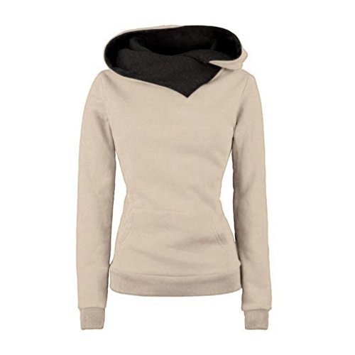 Gillberry Fashion Women Loose Pullover T Shirt Long SleeveÂ  Blouse Hoodies (XL, Khaki)