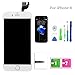 FFtopu for iPhone 6 Screen Replacement White, LCD Touch Display Digitizer Assembly with Home Button, Front Facing Camera Proximity Sensor, Ear Speaker and Full Repair Tools