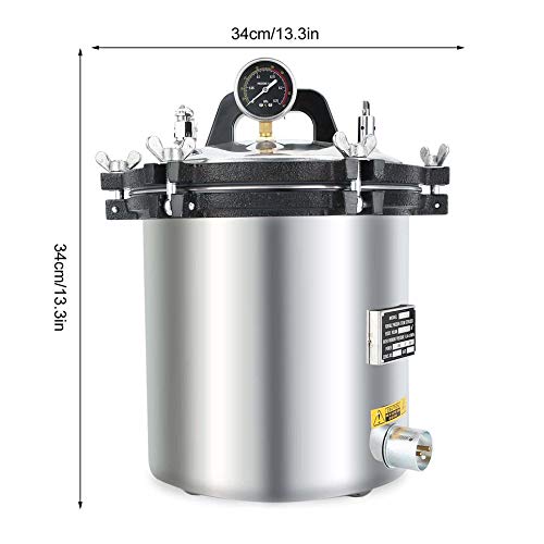 Simoner 18 L 5Gal Electric Heated Autoclave Steam Sterilizer, Aluminum Alloy Steam Autoclave Sterilizer Unit for Tattoo Dental Commerical Use