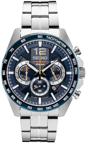 Amazon.com: SEIKO Chronograph Quartz Blue Dial Men's Watch