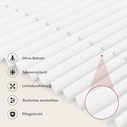 Woltu # 325 Pleated Klemmfix without Drilling, Blinds, Folding Roller Blind, Easyfix, Clamped, Roller Blind, Opaque Privacy Screen for Windows